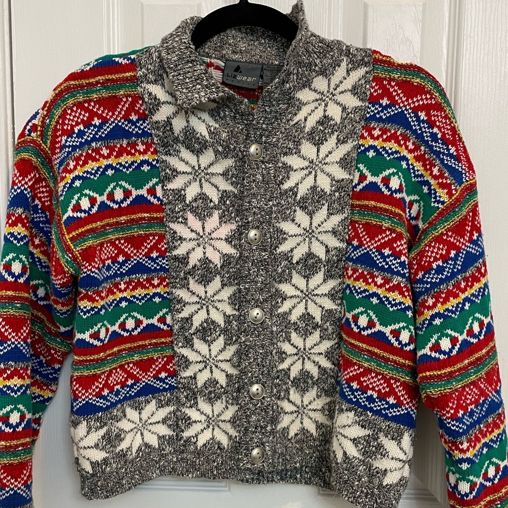 VTG Cropped Vibrant Cardigan Size SP